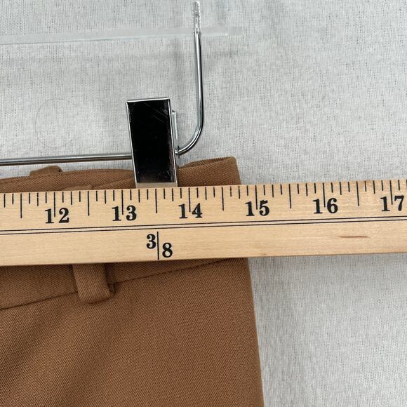 JOSEPH Zoom Gabardine Stretch Trouser Pants Womens 4 Camel Tan Slim Straight Leg - Picture 12 of 15